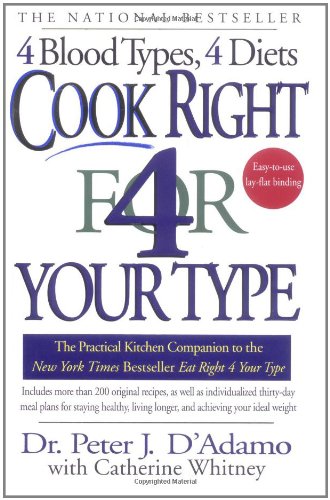 Cook Right 4 Your Type The Practical Kitchen Companion to Eat Right 4 Your Type  1999 (Reprint) 9780425173299 Front Cover