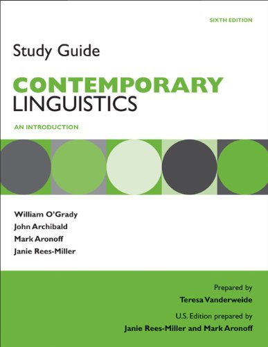 Study Guide for Contemporary Linguistics  6th 2010 9780312586300 Front Cover