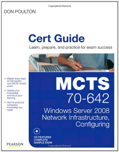 MCTS 70-642 Cert Guide Windows Server 2008 Network Infrastructure, Configuring  2012 9780789748300 Front Cover