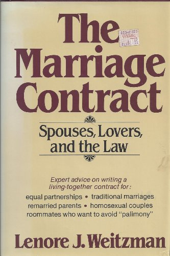 Marriage Contract : Spouses, Lovers, and the Law N/A 9780029346303 Front Cover