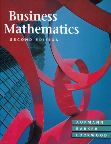 Business Mathematics  2nd 1994 9780395675311 Front Cover