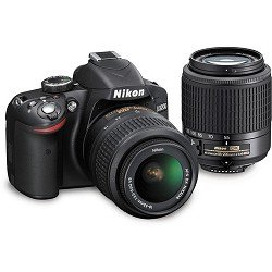 Nikon D3200 24.2 MP CMOS Digital SLR with 18-55mm VR and 55-200mm Non-VR DX Zoom Lenses product image