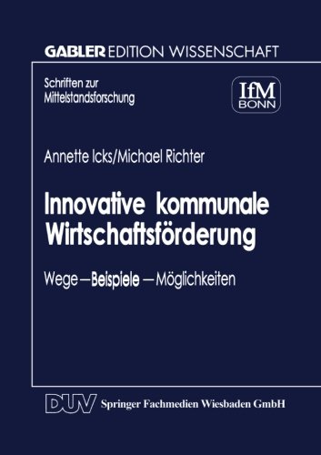 Innovative Kommunale Wirtschaftsfï¿½rderung   1999 9783824469314 Front Cover