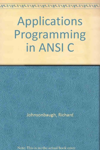Applications Programming in ANSI-C 2nd 9780023611315 Front Cover