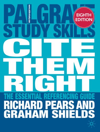Cite Them Right The Essential Referencing Guide 8th 2010 (Revised) 9780230272316 Front Cover