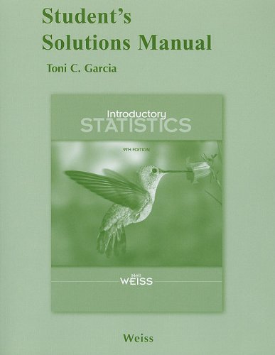 Student Solutions Manual for Introductory Statistics  9th 2012 9780321691316 Front Cover
