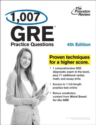 1,007 GRE Practice Questions, 4th Edition  N/A 9780307946317 Front Cover