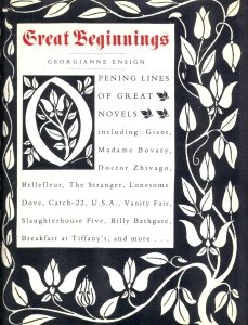 Great Beginnings : Opening Lines of Great Novels  1993 9780060183318 Front Cover