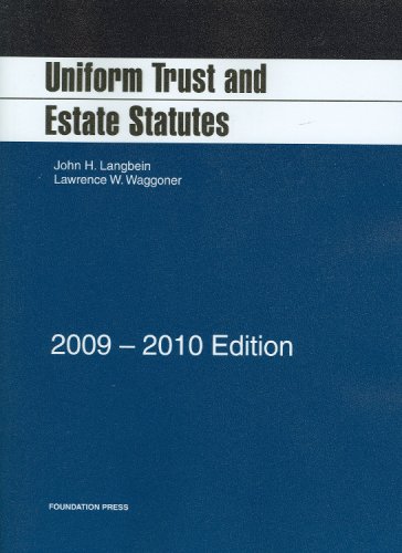 Uniform Trust and Estate Statutes   2008 9781599416328 Front Cover