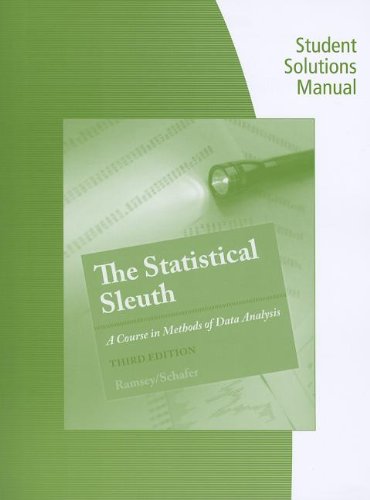 Student Solutions Manual for Ramsey/Schafer's the Statistical Sleuth: a Course in Methods of Data Analysis, 3rd  3rd 2013 (Revised) 9781133491330 Front Cover