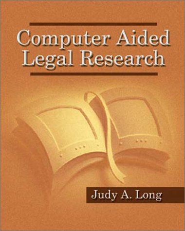 Computer Aided Legal Research   2003 9780766813335 Front Cover