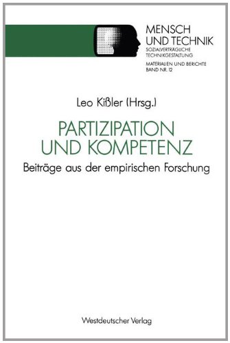 Partizipation Und Kompetenz: Beiträge Aus Der Empirischen Forschung  1991 9783531122335 Front Cover