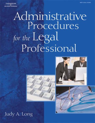 Administrative Procedures for the Legal Professional   2008 9781418018337 Front Cover