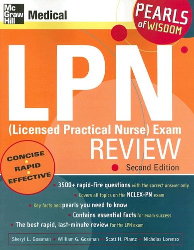 LPN (Licensed Practical Nurse) Exam Review: Pearls of Wisdom, Second Edition  2nd 2006 9780071464338 Front Cover