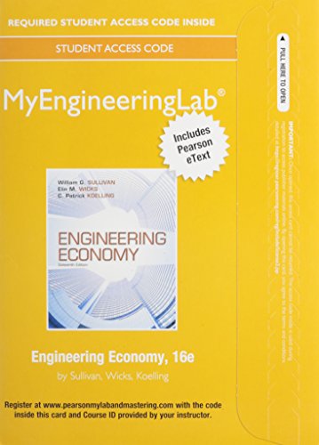 NEW Mylab Engineering with Pearson EText -- Access Card -- Engineering Economy  16th 2015 9780133455342 Front Cover