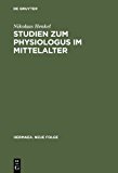 Studien Zum Physiologus Im Mittelalter:   1976 9783484150348 Front Cover