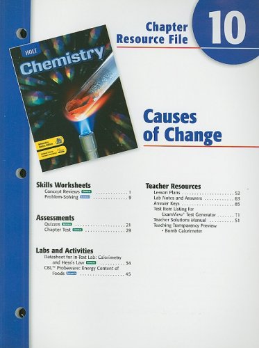 Holt Chemistry Chptr. 10 : Causes of Change 4th 9780030681349 Front Cover