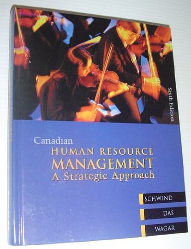 CANADIAN HUMAN RESOURCE MANAGE 6th 2002 9780070887350 Front Cover