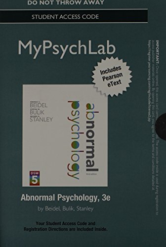 NEW MyPsychLab with Pearson EText -- Standalone Access Code -- for Abnormal Psychology  3rd 2014 9780205968350 Front Cover