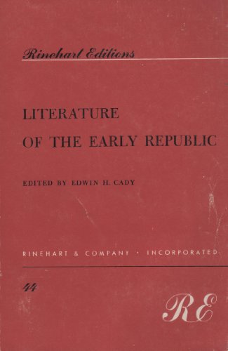 Literature of the Early Republic  1969 9780030803352 Front Cover