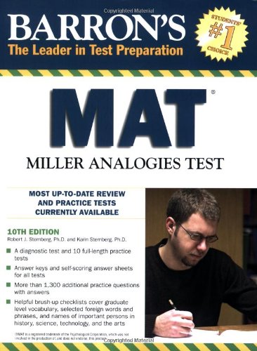 Barron's MAT Miller Analogies Test 10th (Revised) 9780764142352 Front Cover