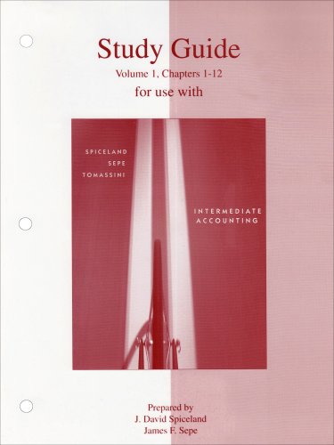 Study Guide Volume 1 to accompany Intermediate Accounting 4th 2007 (Revised) 9780073130354 Front Cover
