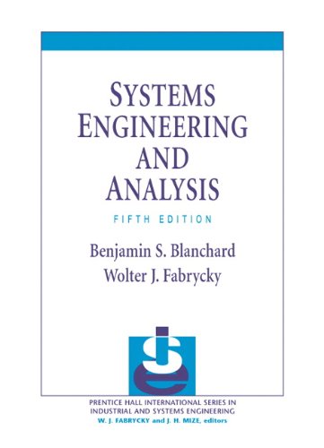 Systems Engineering and Analysis  5th 2011 9780132217354 Front Cover