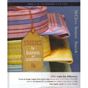 Statistics for Business and Economics  10th 2008 9780132409360 Front Cover