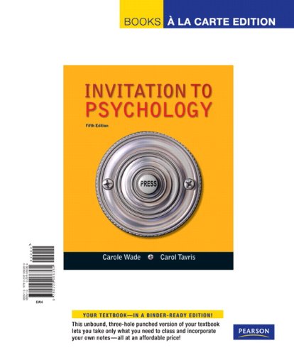 Invitation to Psychology  5th 2012 9780205066360 Front Cover