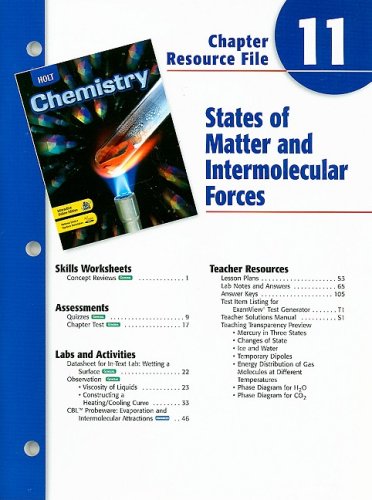 Holt Chemistry Chptr. 11 : States of Matter and Forces 4th 9780030681363 Front Cover