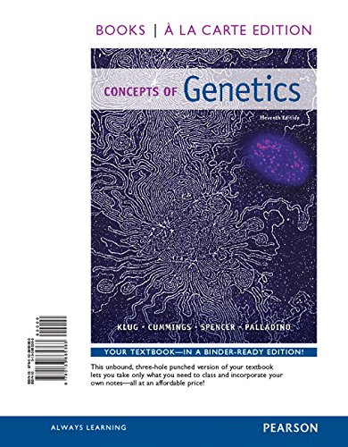 Concepts of Genetics: Books a La Carte Edition  2014 9780133865363 Front Cover