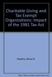 Charitable Giving and Tax-Exempt Organizations : The Impact of the 1981 Tax Act N/A 9780471867364 Front Cover