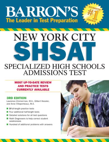 Barron's New York City SHSAT, 3rd Edition Specialized High Schools Admissions Test 3rd 2013 (Revised) 9781438001364 Front Cover