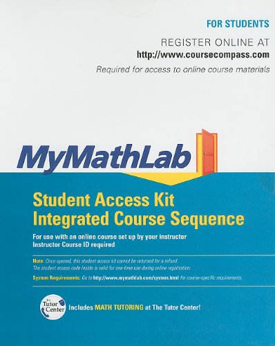 MyLab Math CourseCompass Integrated Course Sequence -- Standalone Access Card   2010 9780321757371 Front Cover
