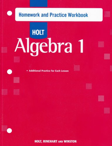 Algebra 1 Homework and Practice Workbook  2006 9780030466373 Front Cover