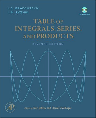 Table of Integrals, Series, and Products  7th 2007 9780123736376 Front Cover