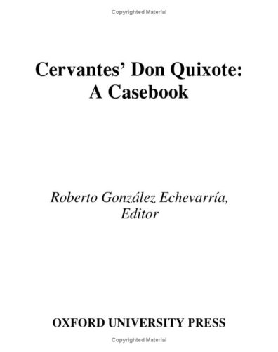 Cervantes' Don Quixote A Casebook  2005 9780195169379 Front Cover