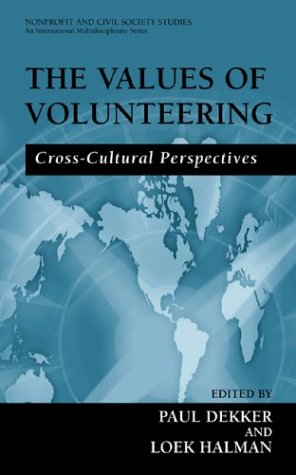 Values of Volunteering Cross-Cultural Perspectives  2003 9780306477379 Front Cover