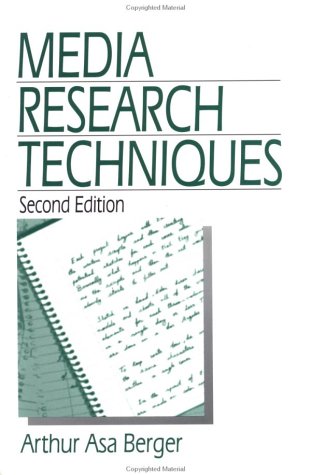 Media Research Techniques  2nd 1998 (Revised) 9780761915379 Front Cover