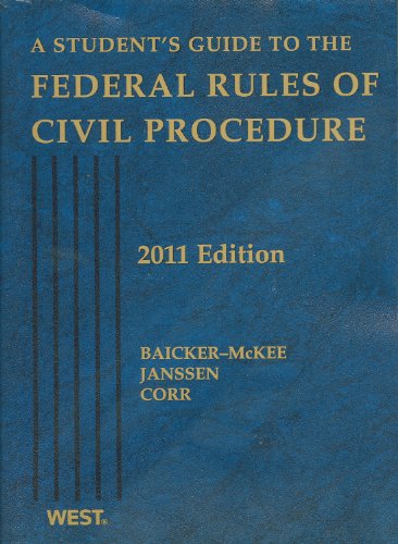 Student's Guide to the Federal Rules of Civil Procedure 2011   2011 9780314274380 Front Cover