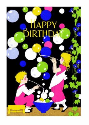Children Blowing Bubbles - Birthday Greeting Card  N/A 9781595836380 Front Cover