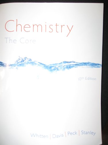 CHEMISTRY:THE CORE >CUSTOM<             N/A 9781285566382 Front Cover