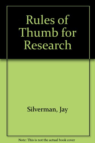 Rules of Thumb for Research 1st 1999 9780070276390 Front Cover