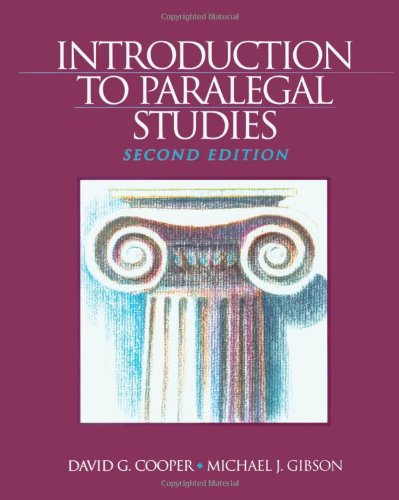 Introduction to Paralegal Studies  2nd 1998 (Revised) 9780827383395 Front Cover