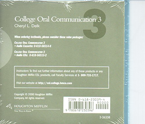 College Oral Communication 3: Audio CD   2006 9780618230396 Front Cover