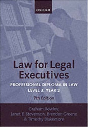 Professional Diploma in Law  7th 2004 (Revised) 9780199268399 Front Cover