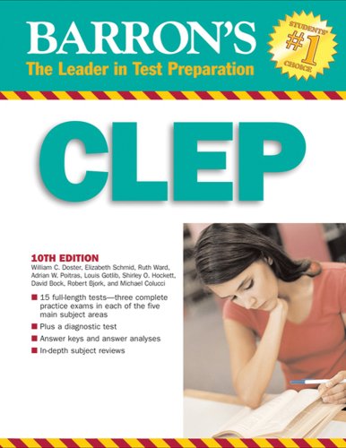 Barron's CLEP 2007-2008  10th 2007 (Revised) 9780764136399 Front Cover