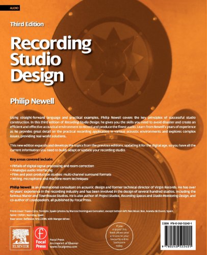Recording Studio Design  3rd 2012 (Revised) 9780240522401 Front Cover