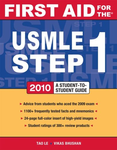 First Aid for the USMLE Step 1 2010  20th 2010 9780071633406 Front Cover