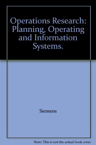 Operations Research Planning, Operating and Information Systems  1973 9780029287408 Front Cover